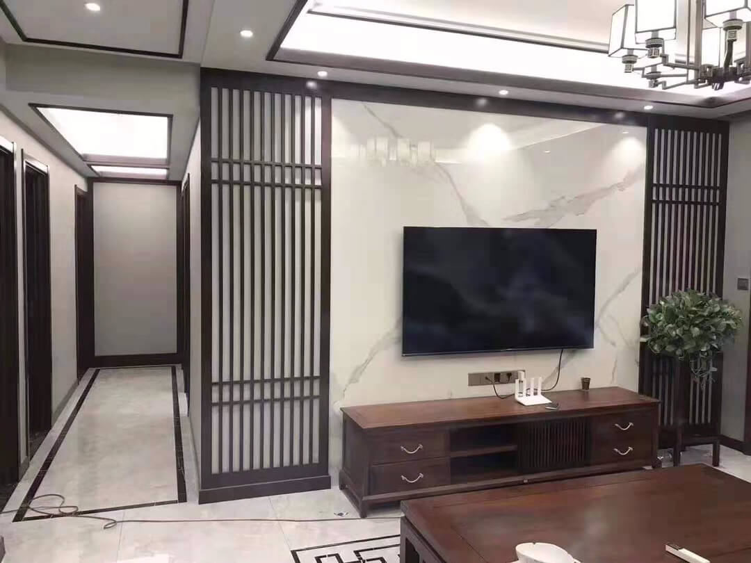 The stainless steel screen creates a visually unique space.